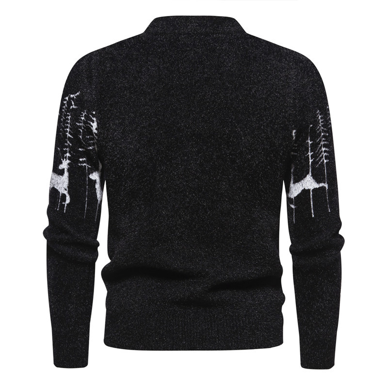 Warm Classic Men's Pullover - Crewneck Cotton Jacquard - Tophatter Daily Deals