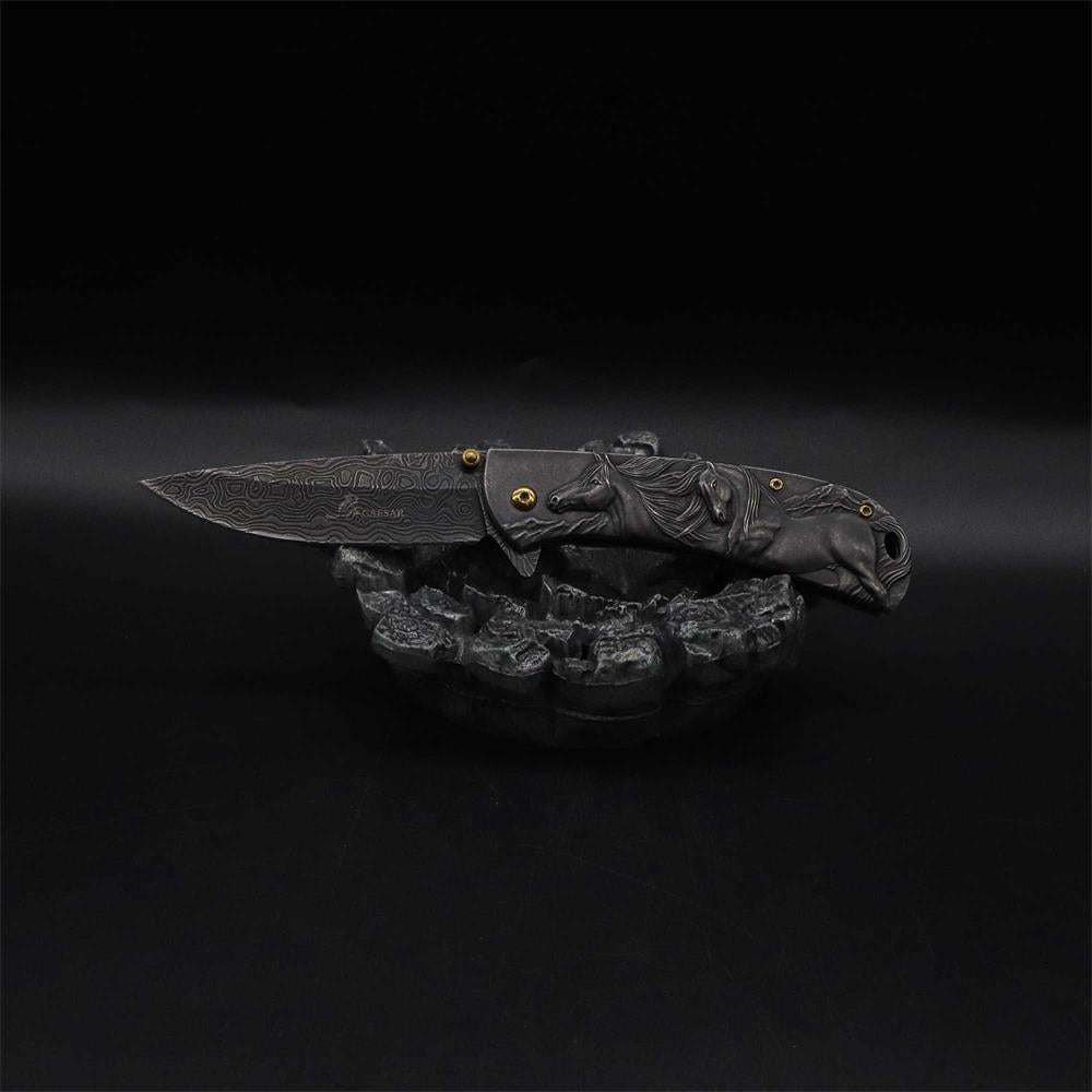 3D Horse Sculpture Folding Knife - Tophatter Daily Deals