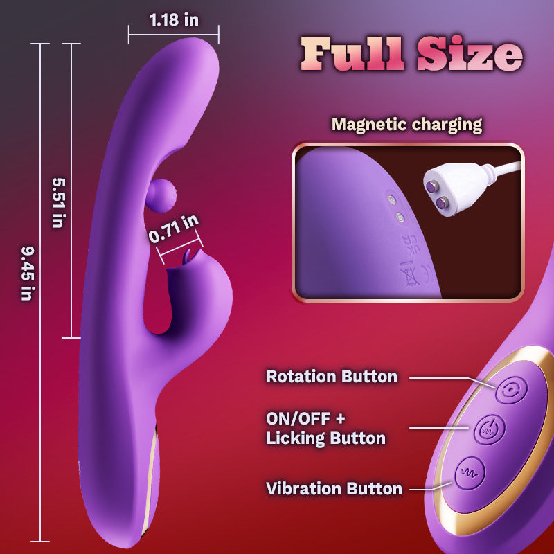 Acmejoy - Tongue Licking Clitoral Stimulator Vibrator With 360° Rotation Rubbing Ball Vibrators - Tophatter Daily Deals