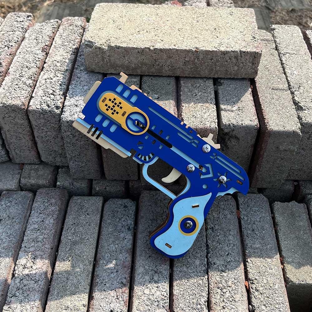 Wooden Kit Training Dragon Rubber Band Pistol Model Kit - Tophatter Daily Deals