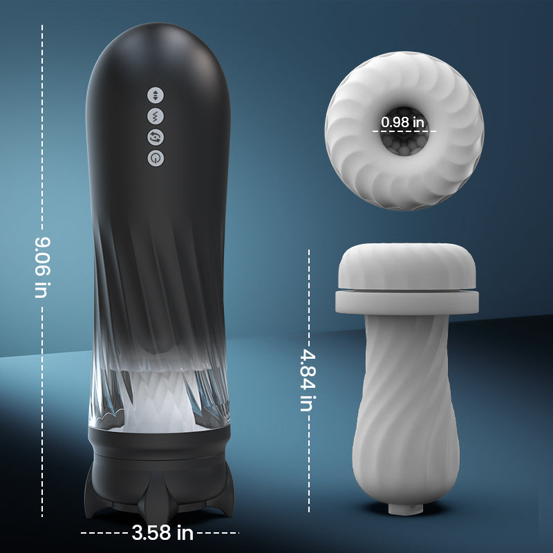 Dreamer - 3 Rotating 5 Thrusting 5 Vibrating Heating Male Stroker Masturbation Cup - Tophatter Daily Deals