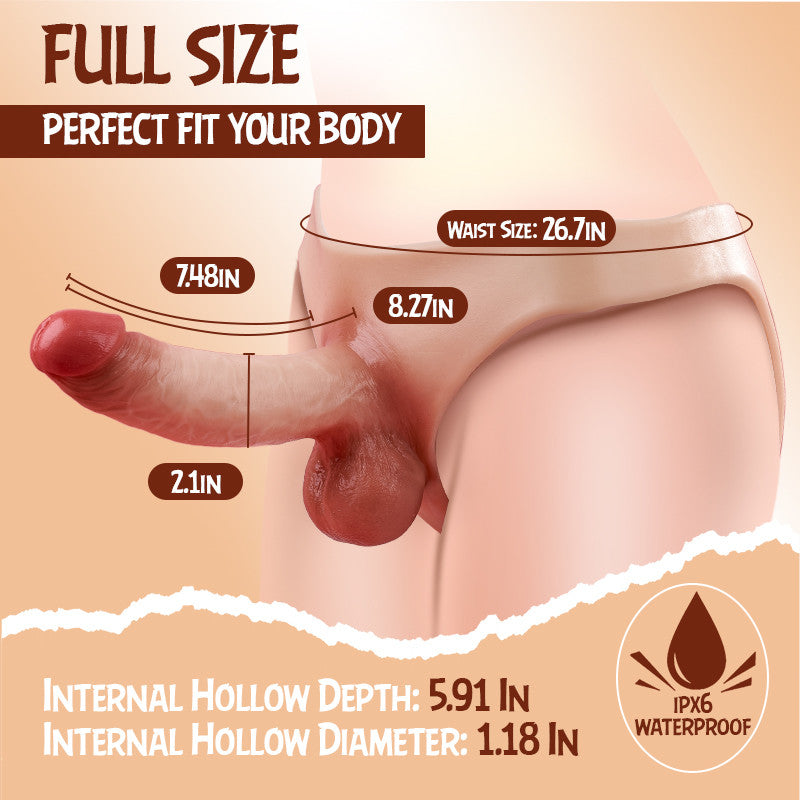 Nolan - Strap-on Dildo Silicone Wearable Hollow Dildos Panties With 7.48'' Realistic Penis Dildos - Tophatter Daily Deals