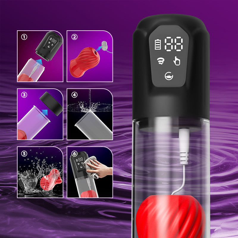 Alexander- 7 Vibrating & 5 Sucking Penis Pump Vacuum Suction Male Penis Extender Penis Pumps - Tophatter Daily Deals