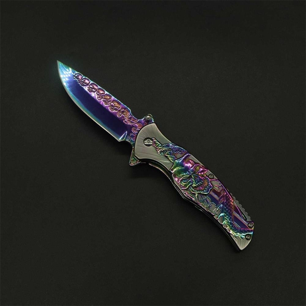 Snake Skull Relief Folding Knife - Tophatter Daily Deals