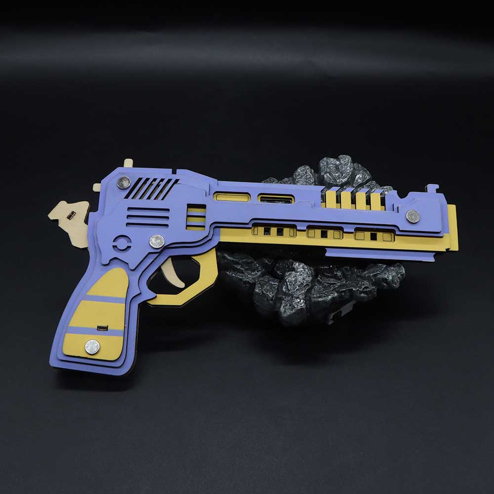 Battle Wolf 3D Gun Puzzle Wooden Rubber Band Gun Model Kit - Tophatter Daily Deals