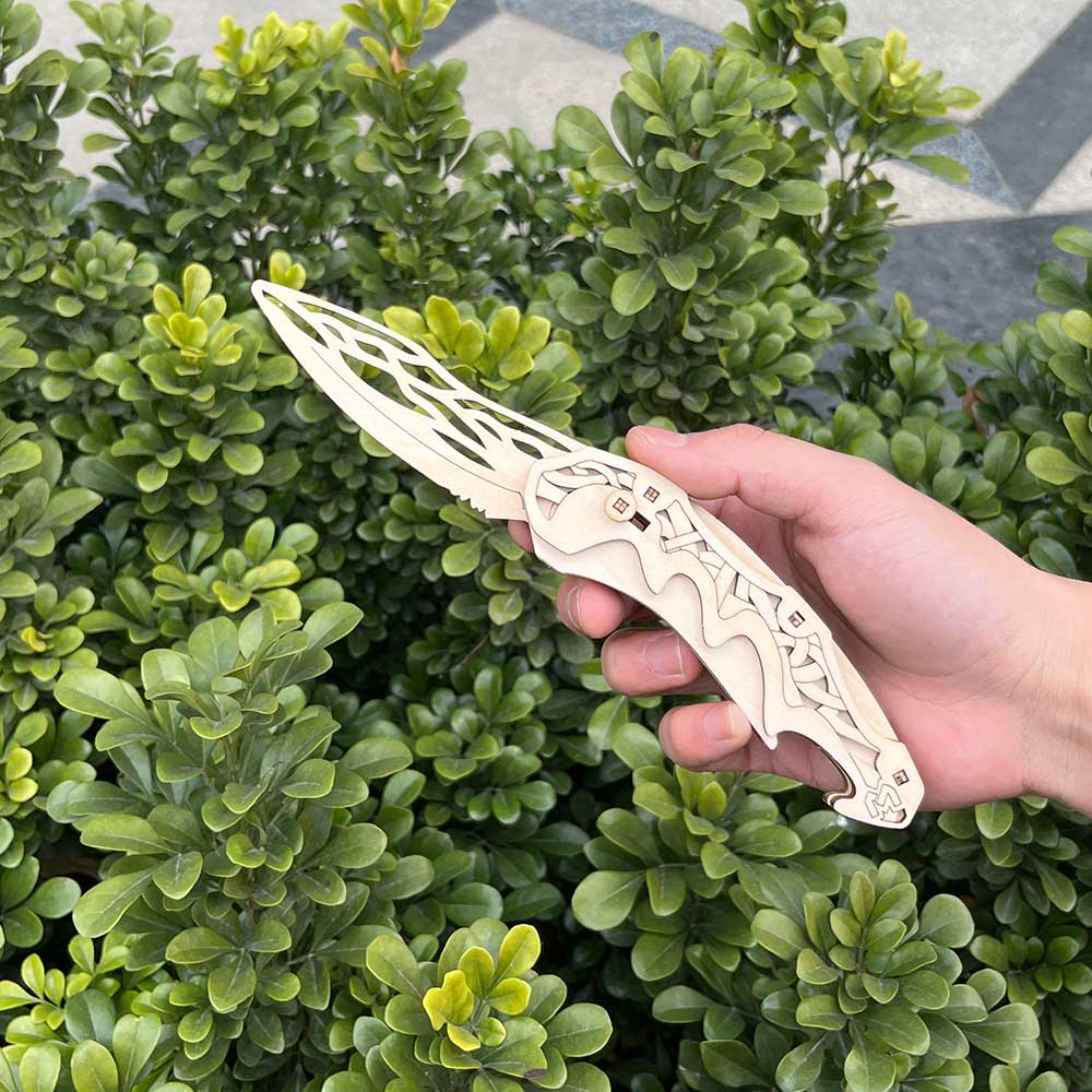 3D Folding Knife Puzzle Wooden Model Kit - Tophatter Daily Deals