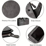 Vintage Faux Leather Long Wallet – Trifold Credit Card Holder with Snap & Zipper Handbags & Wallets - Tophatter Daily Deals