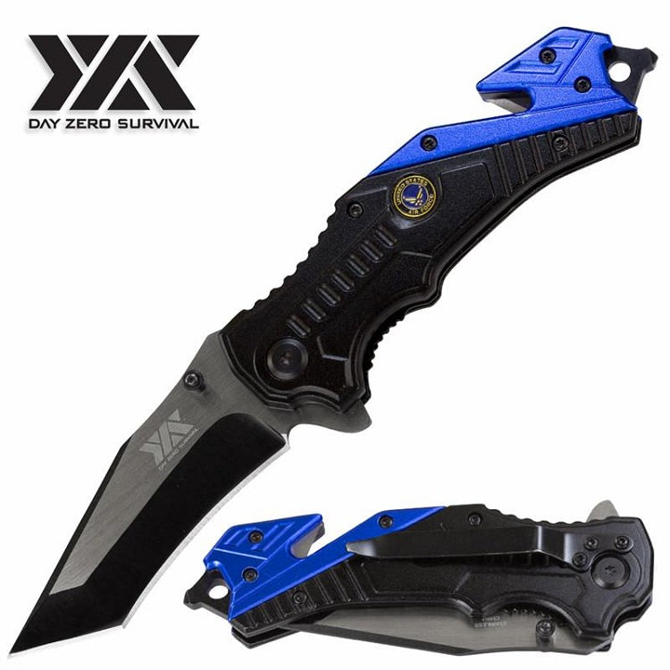 Military Day Zero Survival Rescue Folding Spring Assisted Open Pocket Knife Collectible Weapons - Tophatter Daily Deals