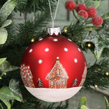 Gingerbread House Red Christmas Bauble | Christmas Tree Hanging Ornament - 8cm Baubles - Tophatter Daily Deals