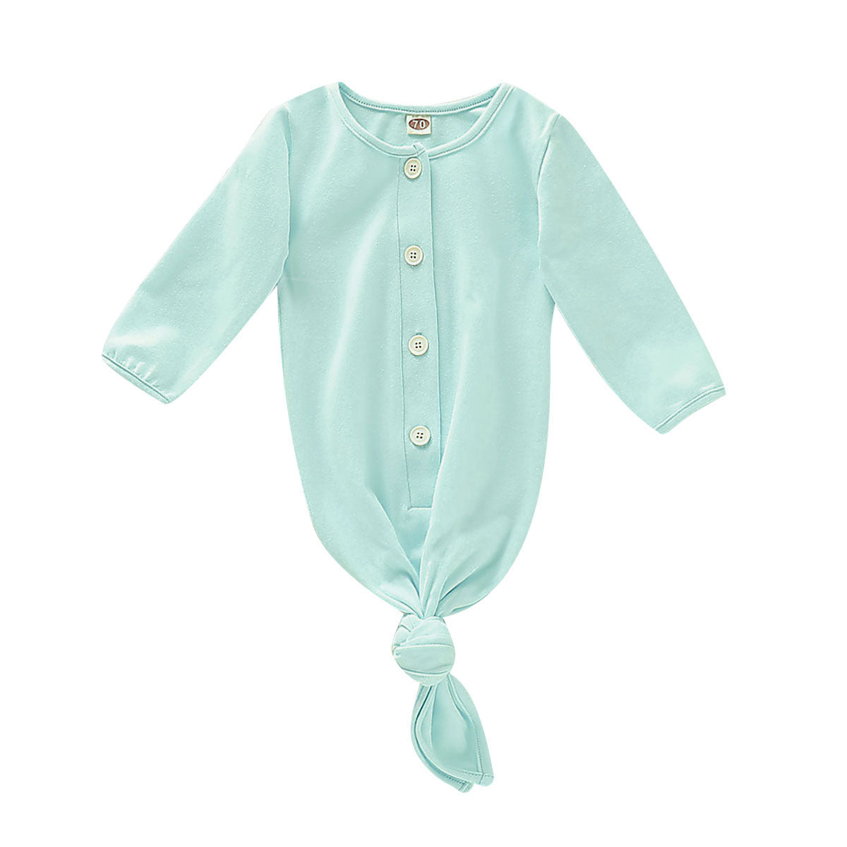 Baby's Solid Color Long Sleeve Sleeping Bag Light Blue 70cm 0 - Tophatter Daily Deals