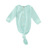 Baby's Solid Color Long Sleeve Sleeping Bag Light Blue 70cm 0 - Tophatter Daily Deals