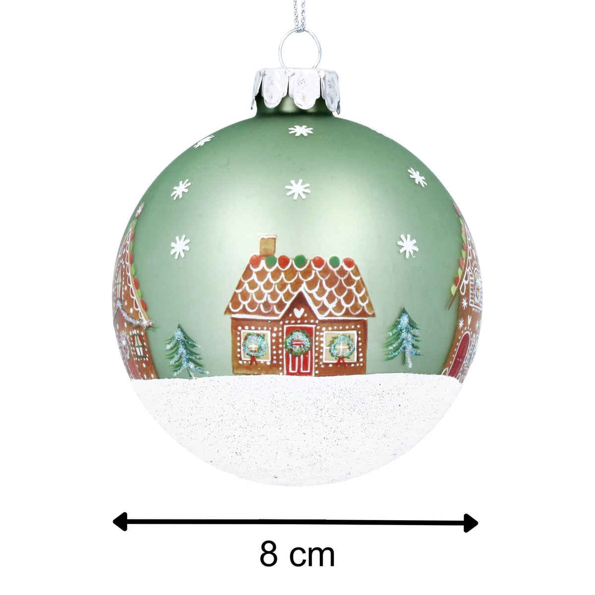 Gingerbread Christmas Bauble | Pale Green Christmas Tree Hanging Ornament - 8cm Baubles - Tophatter Daily Deals