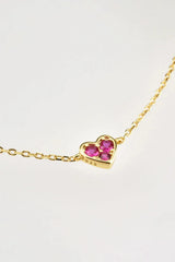 Inlaid Zircon Heart Necklace Necklaces - Tophatter Daily Deals