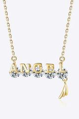 ANGEL Zircon 925 Sterling Silver Necklace Gold One Size Necklaces - Tophatter Daily Deals