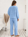 Teddy Long Sleeve Top and Pants Lounge Set Loungewear Sets - Tophatter Daily Deals