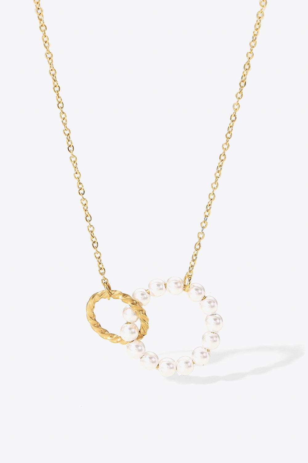 Pearl Hoop Link Pendant Necklace Necklaces - Tophatter Daily Deals