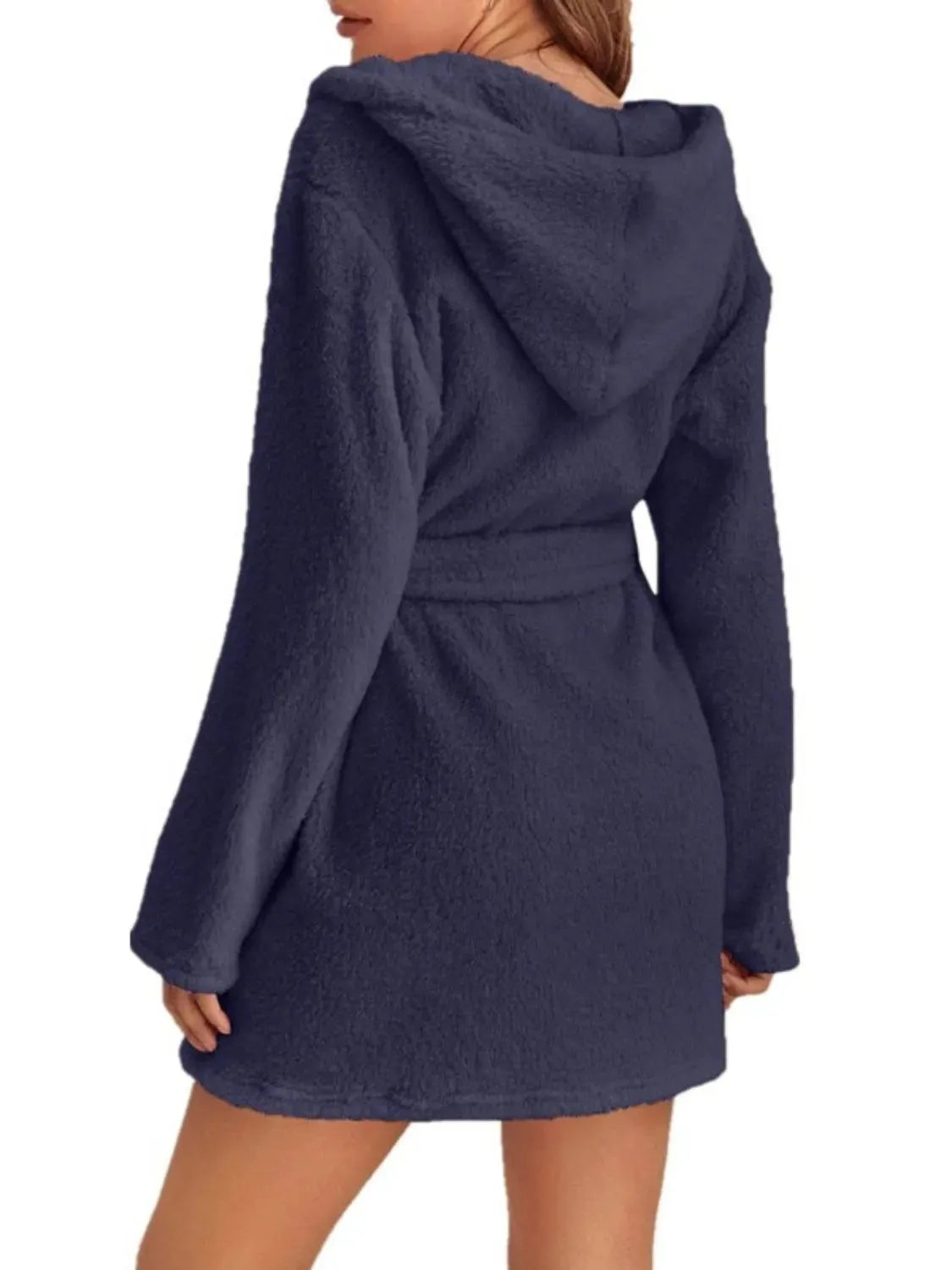 Tie Waist Hooded Robe Sleep Dresses - Tophatter Daily Deals