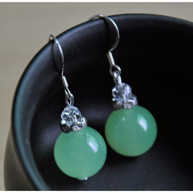 Natural Jadeite Bead Earrings 5 Earrings - Tophatter Daily Deals
