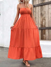 Spaghetti Strap Cutout Tie Back Maxi Dress Orange Casual Dresses - Tophatter Daily Deals