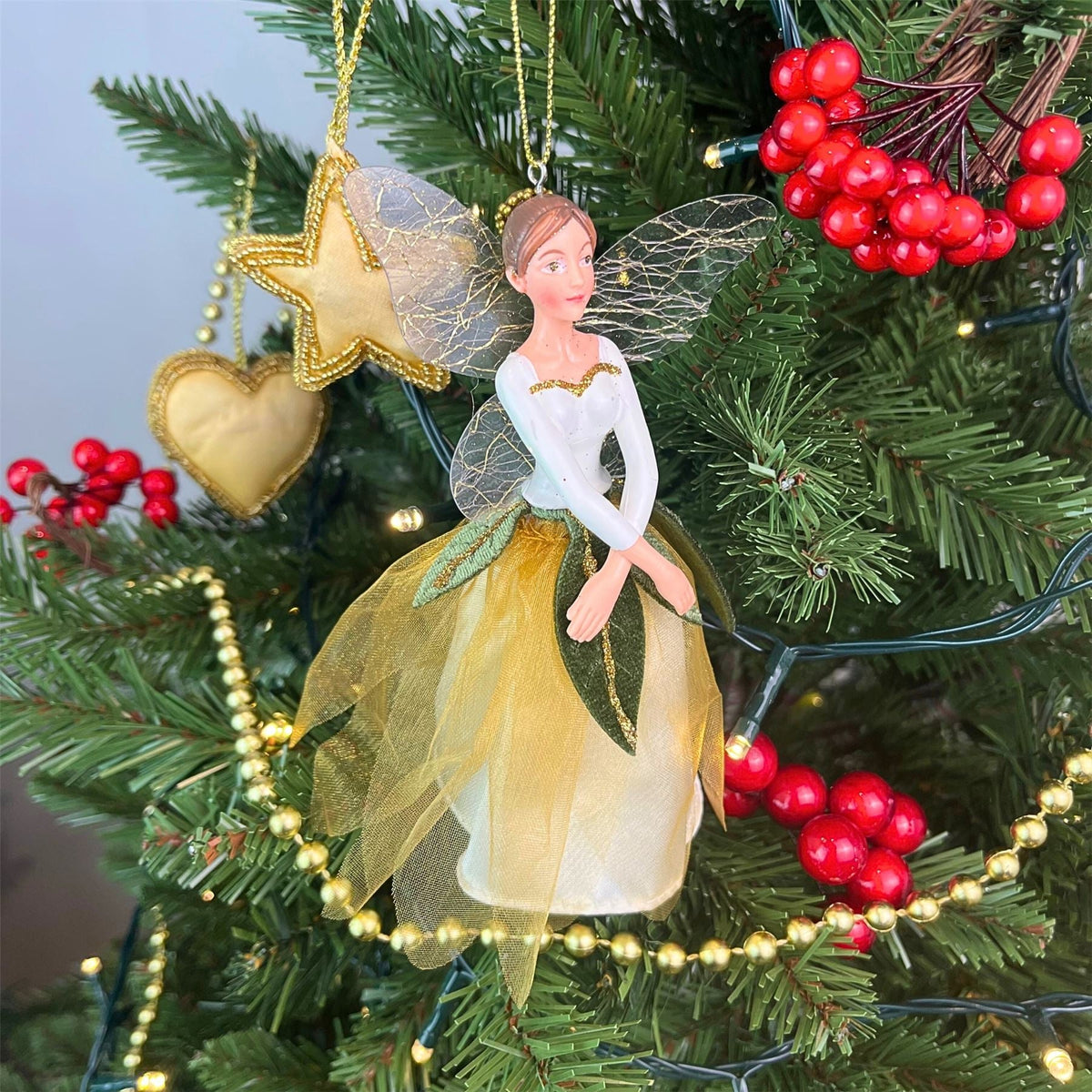 Flower Fairy Christmas Bauble | Woodland Fairy Christmas Tree Ornament - 16cm Baubles - Tophatter Daily Deals