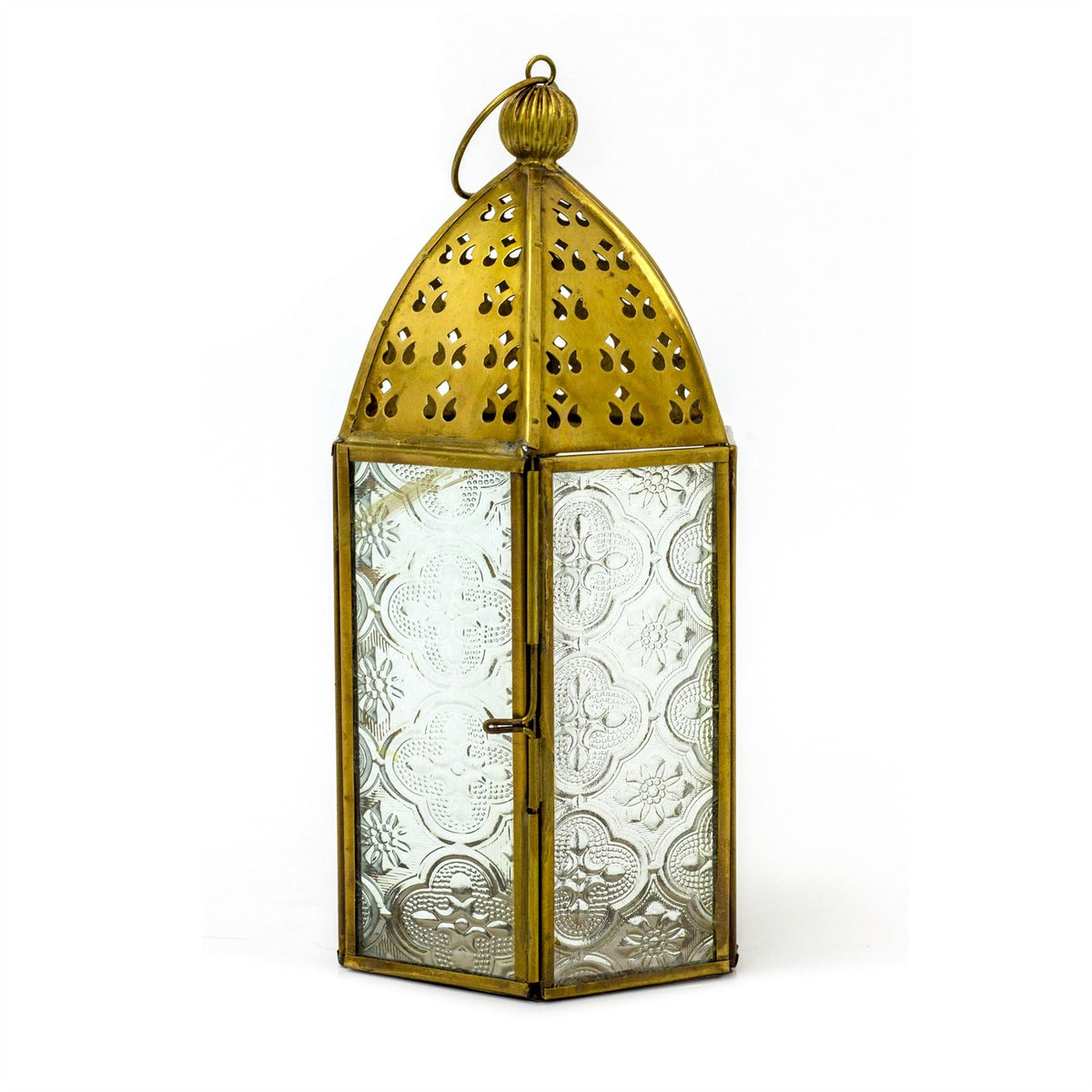 Gold Metal Kasbah Candle Lantern | Moroccan Style Lantern Tealight Holder - 21cm Lantern - Tophatter Daily Deals