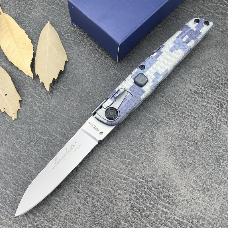 Colt II Button Folding Knife 440C Blade Blue camouflage handle - Tophatter Daily Deals