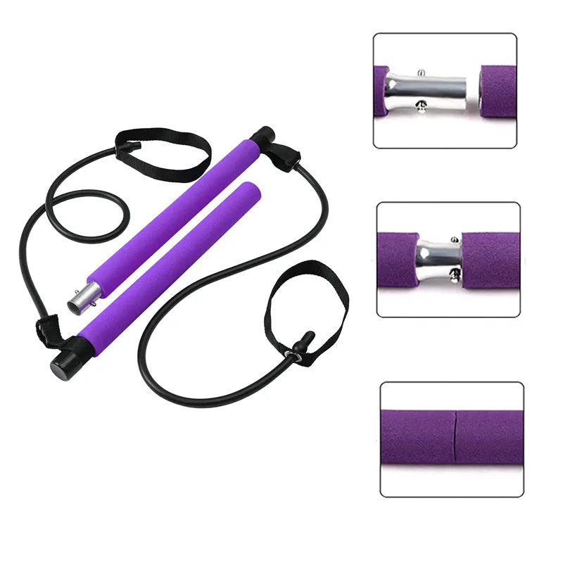 Fitness Yoga Pilates Bar Portable Gym Accessories Sport Elastic Bodybuilding Resistance Bands For Home Trainer Workout Equipment Bluetooth Speaker Lamp - Tophatter Daily Deals