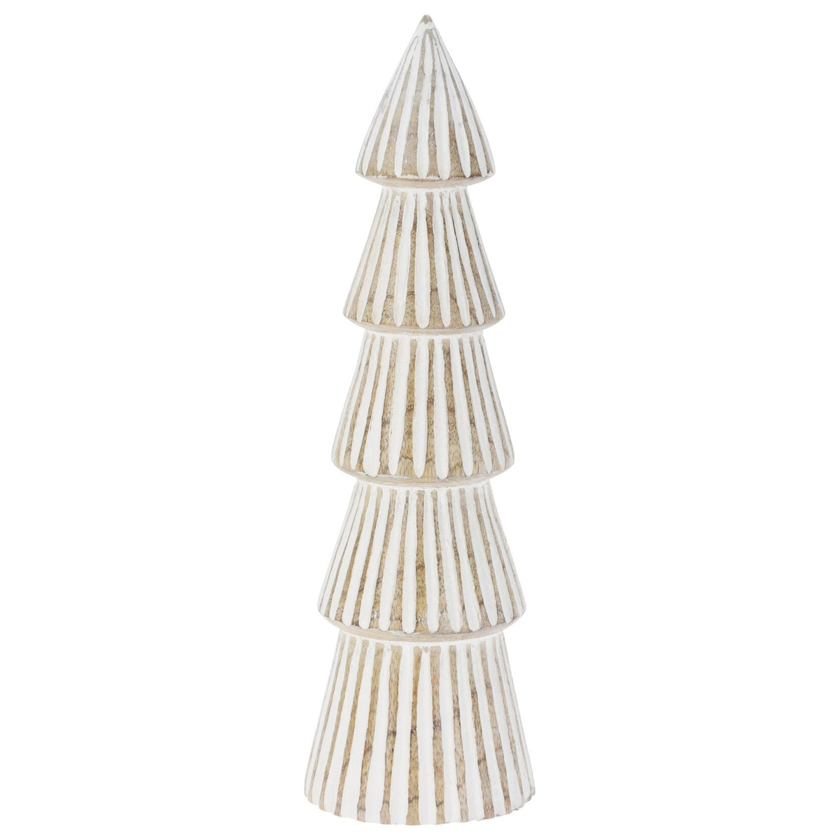 Shabby Chic White Wooden Christmas Tree | Rustic Christmas Tree Ornament - 26cm Ornament - Tophatter Daily Deals