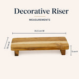 Teakwood Decorative Riser 31.5cm, Footed Natural Wood Display Stand