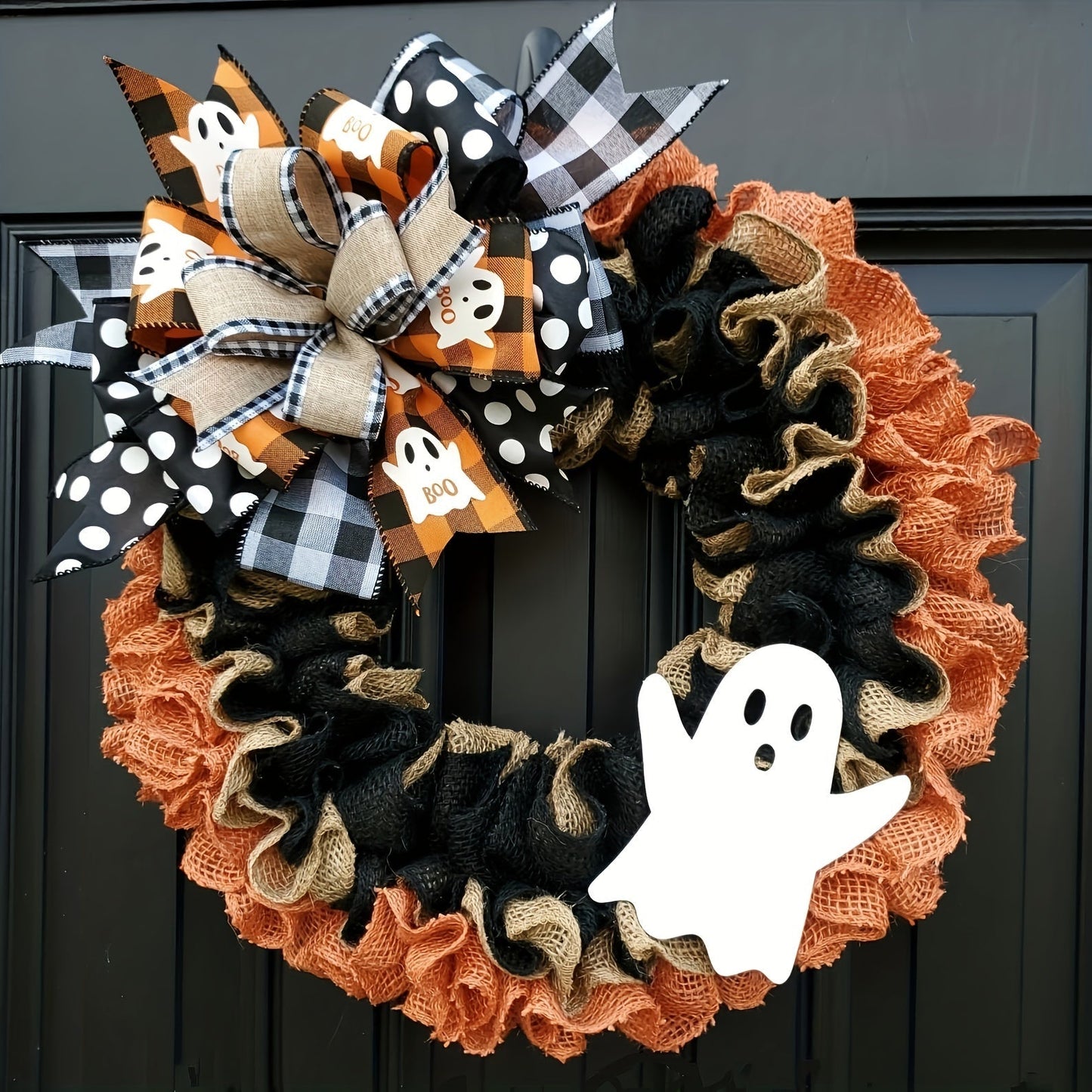 Halloween Spooky Wreath Door Mount Decoration Halloween - Tophatter Daily Deals