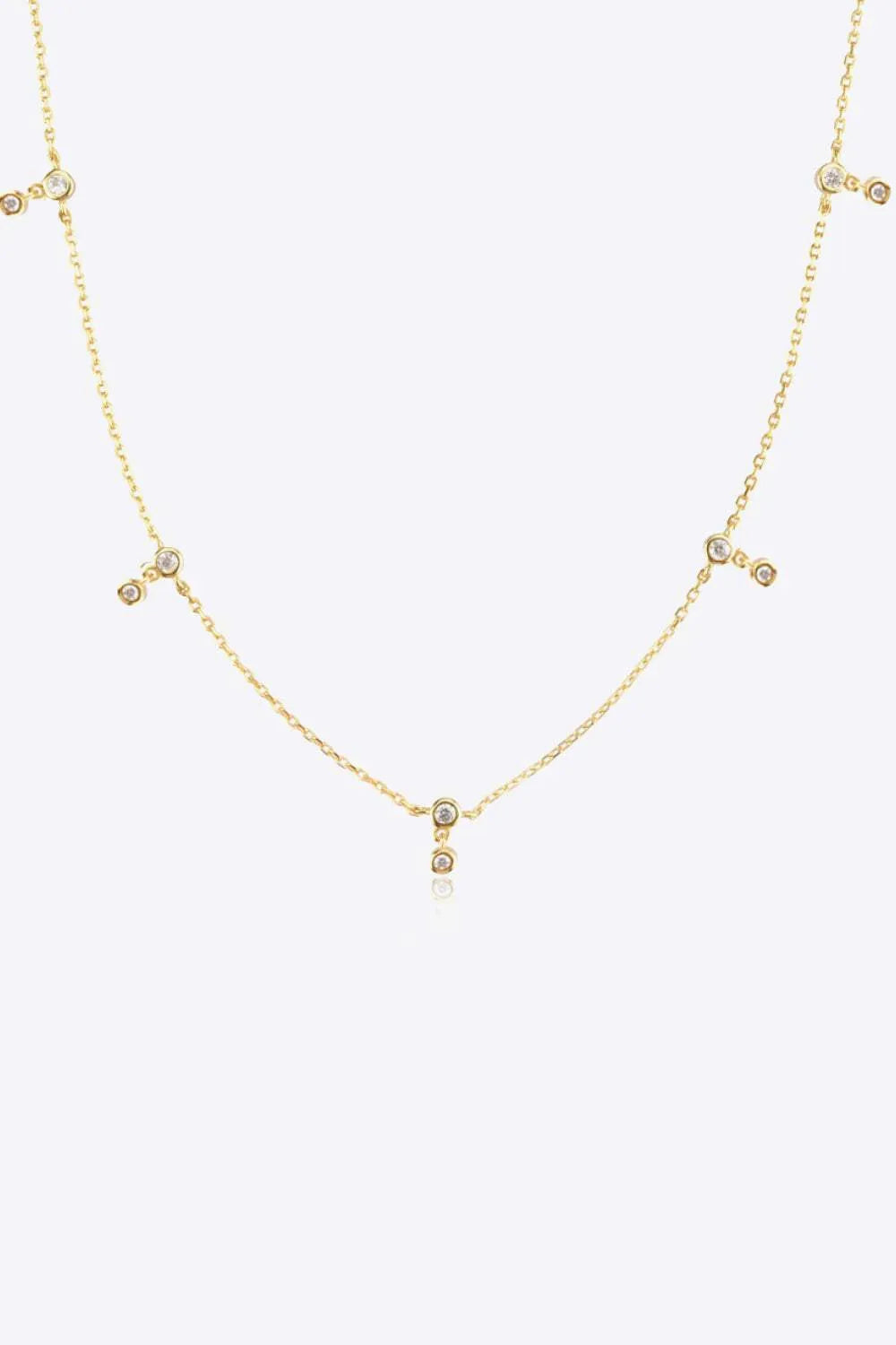Zircon 925 Sterling Silver Necklace Gold One Size Necklaces - Tophatter Daily Deals