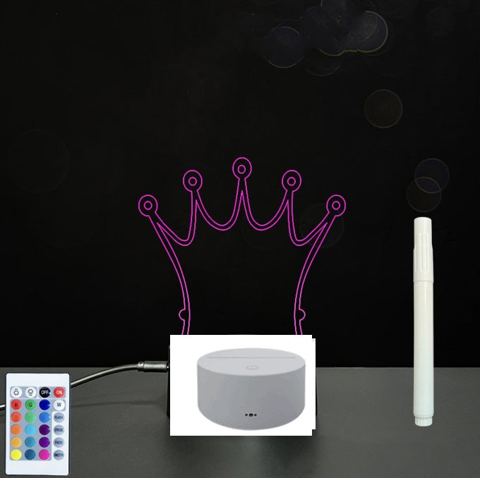 3D Acrylic Board Handwriting Message Board LED Light Style5 White B 0 - Tophatter Daily Deals