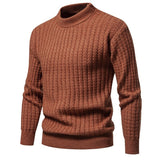 Warm Men's Knit Sweater - Round Neck Ribbed Knit, Autumn Yellow Brown 3D Changing Face Moving Picture Frame - Tophatter Daily Deals