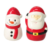 Christmas Santa & Snowman Salt and Pepper Shakers | Ceramic Salt & Pepper Set Salt and Pepper Shakers - Tophatter Daily Deals