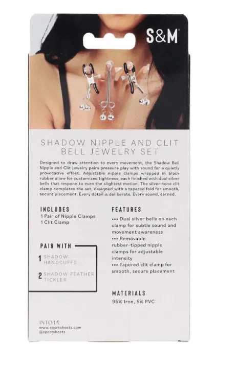 Shadow Bell Adjustable Nipple Clamps with Silver Bells – Nipple Jewelry > Sex Toys > Nipple Clamps - Tophatter Daily Deals