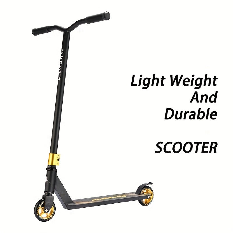 360° Stunt Kick Scooter Black Gold PU Wheels Riding Scooters - Tophatter Daily Deals