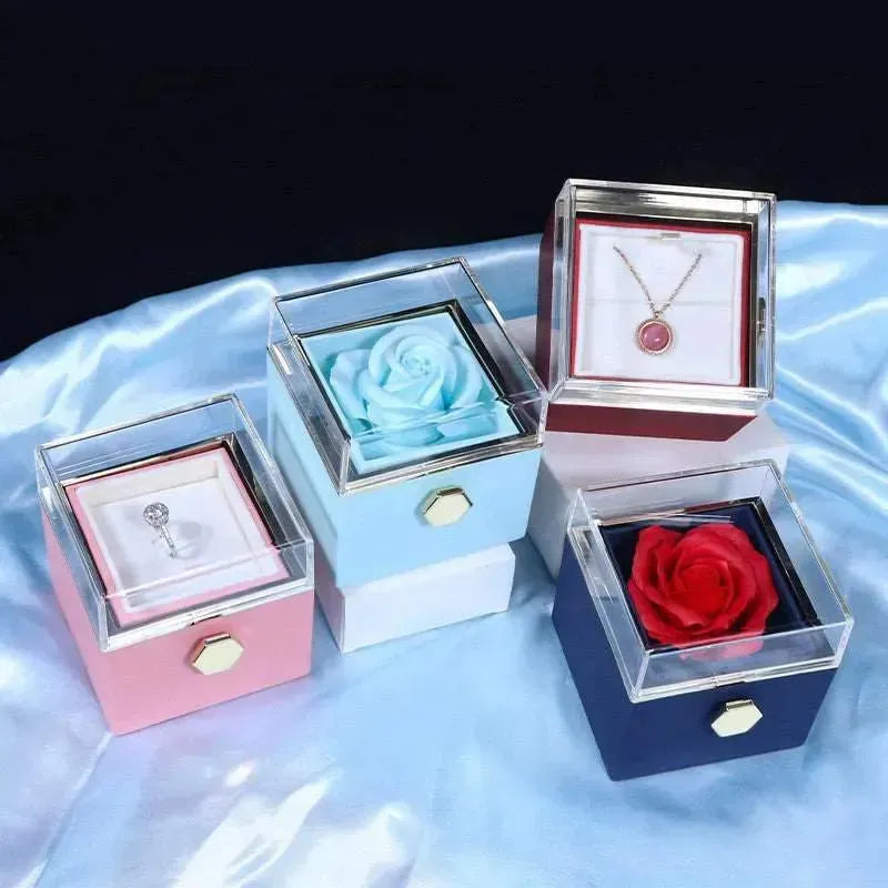 Valentine's™ Rotating Rose Jewelry Box Jewelry Boxes - Tophatter Daily Deals