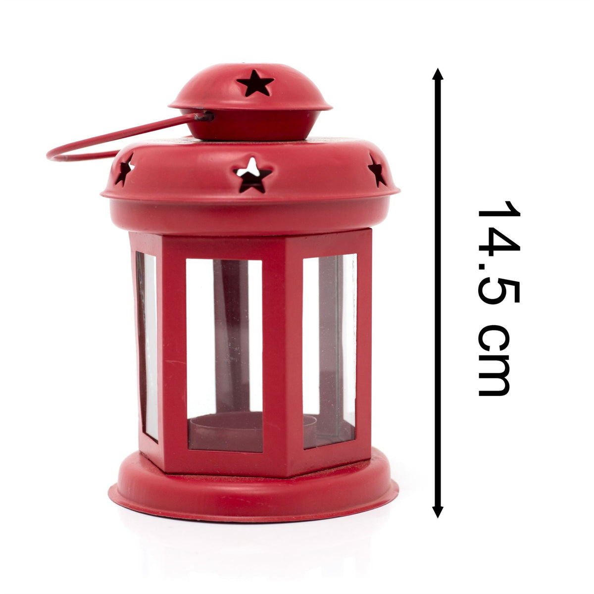 Red Moroccan Style Metal Lantern Tealight Holder | Tea Light Candle Lantern Lantern - Tophatter Daily Deals