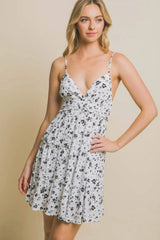 Love Tree Floral Tiered Cami Mini Dress Ivory Casual Dresses - Tophatter Daily Deals