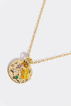 Inlaid Multicolored Zircon Round Pendant Copper Necklace Necklaces - Tophatter Daily Deals