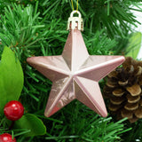 Rose Gold 8 Piece Mini Christmas Star Baubles | Set Of 8 Star Christmas Tree Bauble Decorations | Xmas Tree Baubles Gold Christmas Tree Ornaments Tree Decoration - Tophatter Daily Deals