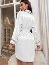 Tie Waist Surplice Neck Robe Sleep Dresses - Tophatter Daily Deals