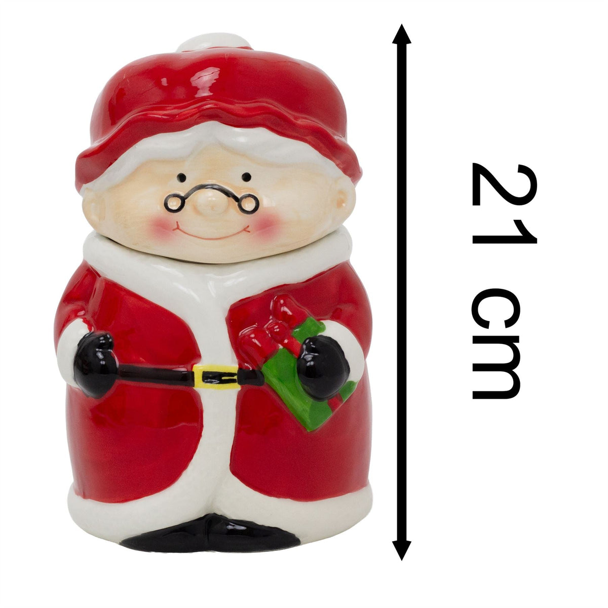 Mrs Claus Christmas Storage Jar | Ceramic Cookie Jar Biscuit Barrel with Lid Jar - Tophatter Daily Deals