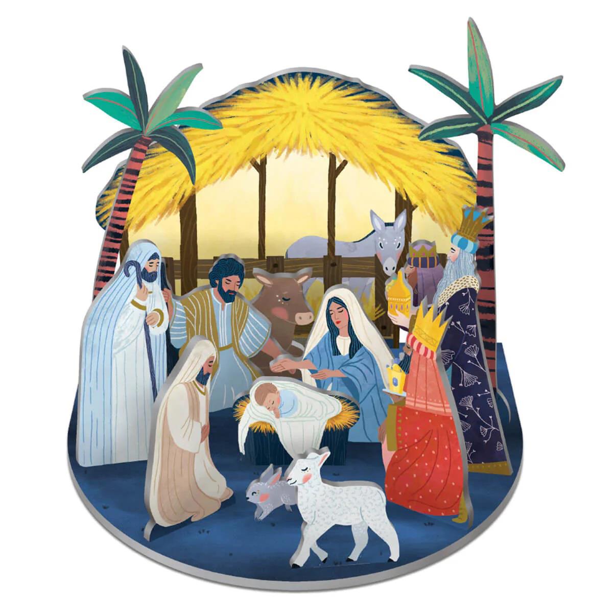 3D Pop & Slot Away In A Manger Christmas Crib Stable Scene Nativity Decoration Nativity Set - Tophatter Daily Deals