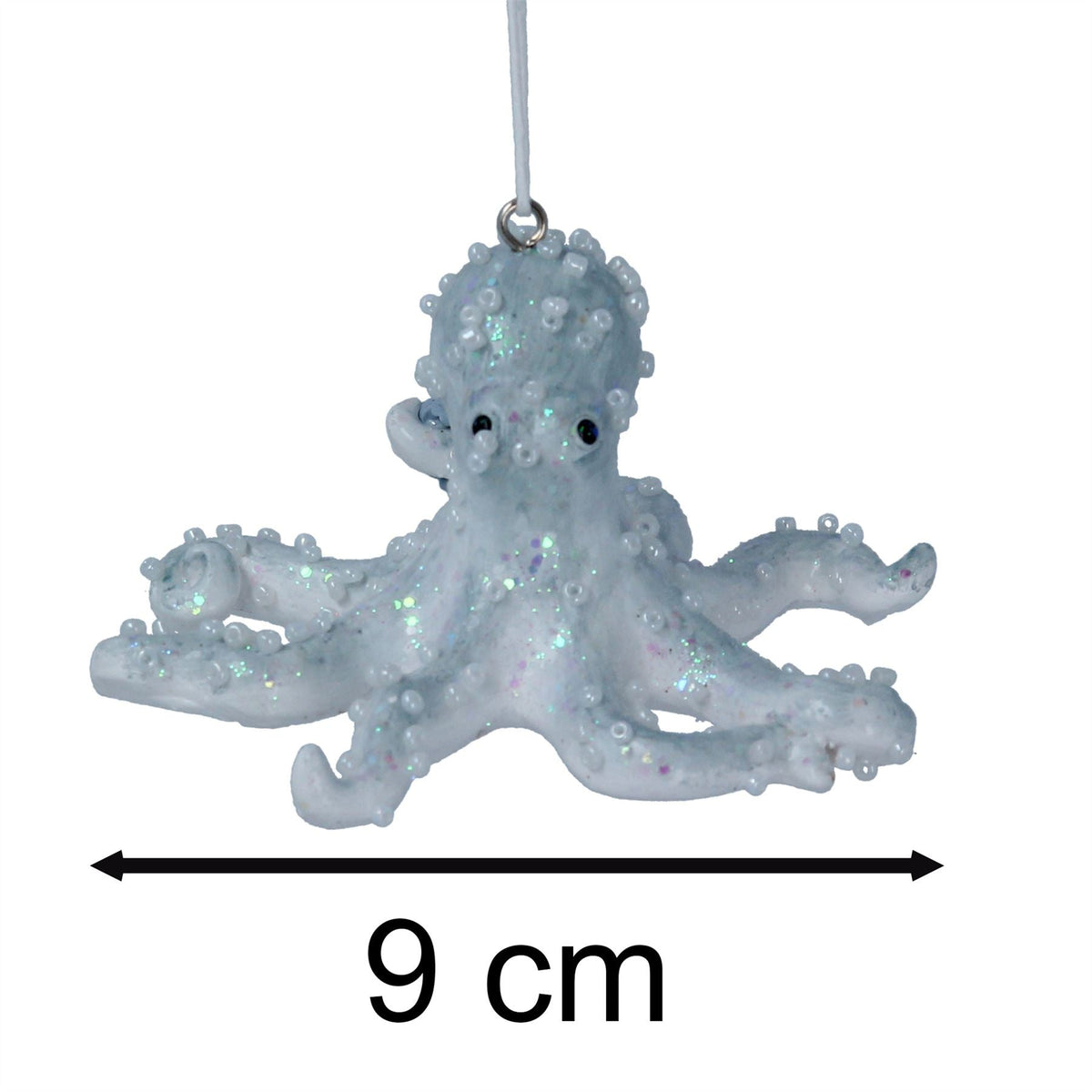 Pale Blue Octopus Christmas Bauble | Resin Sea Creature Tree Ornament - 9cm Baubles - Tophatter Daily Deals