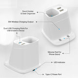 Wireless Charging Stand with Dual USB Charger & Desk Organizer Phone Chargers - Tophatter Daily Deals