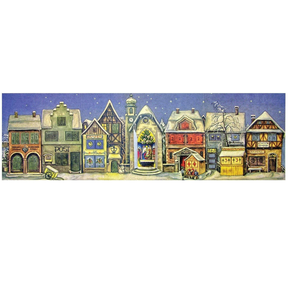 The little Town from 1946 | Freestanding Traditional Christmas Advent Calendar Advent Calendar - Tophatter Daily Deals