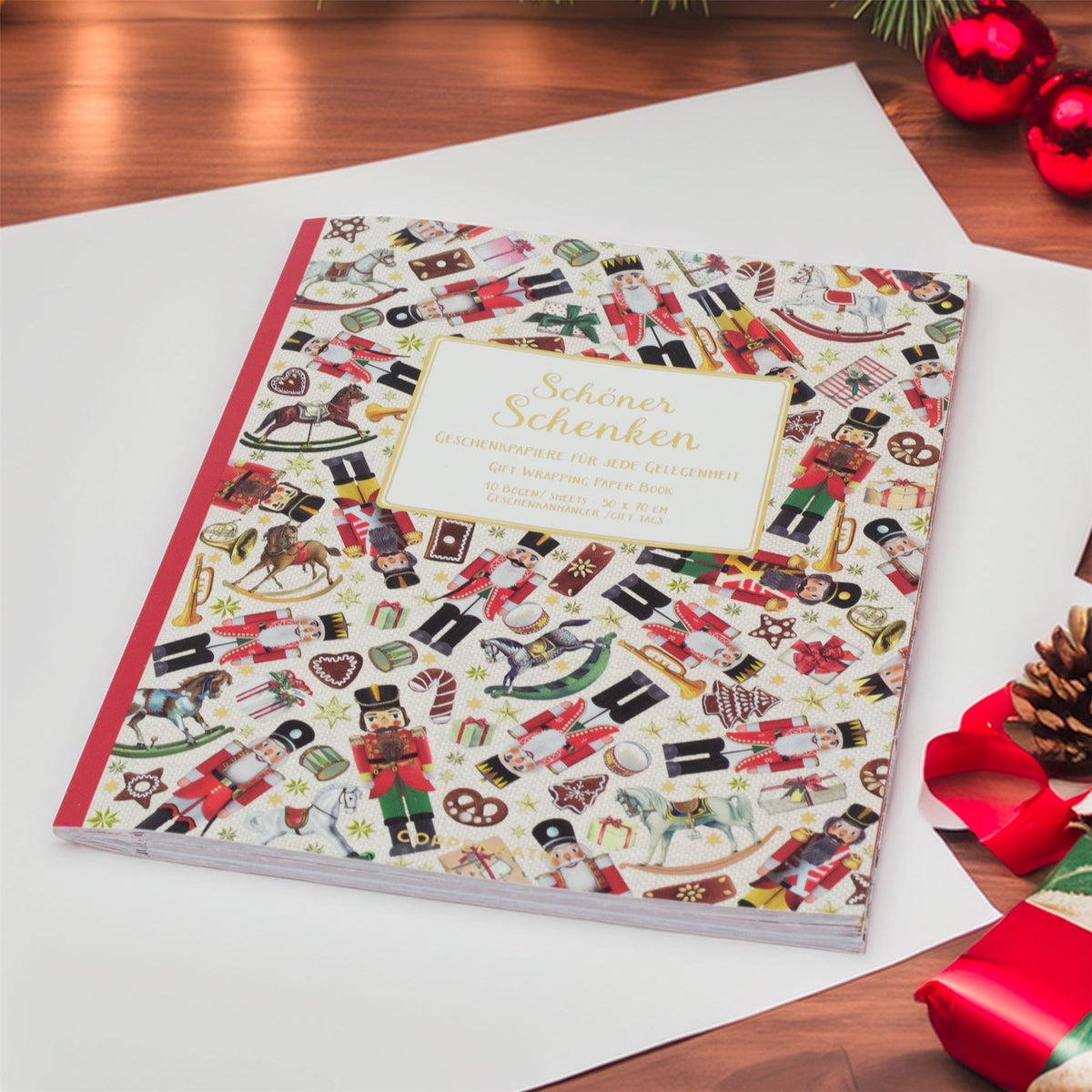 Nutcracker Christmas Wrapping Paper Book with 10 Stylish Sheets & Gift Tags Wrapping Paper - Tophatter Daily Deals