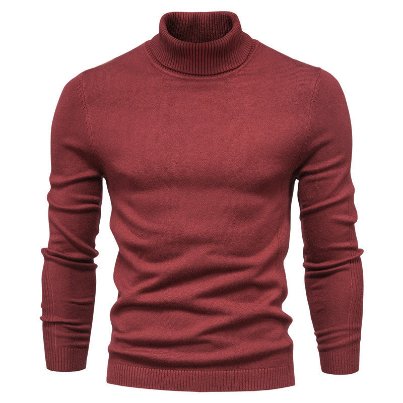 Soft Men's Turtleneck Sweater - Slim Fit Viscose Winter Wine Red 3D Changing Face Moving Picture Frame - Tophatter Daily Deals
