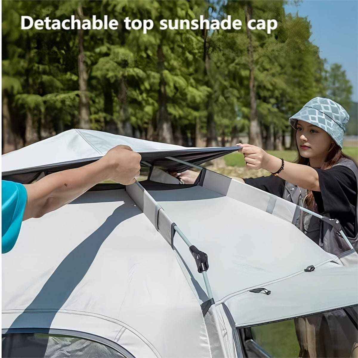 Hexagonal Quick Opening Outdoor Camping Tent 6-Person Camping & Hiking > Tents & Camp Furniture - Tophatter Daily Deals